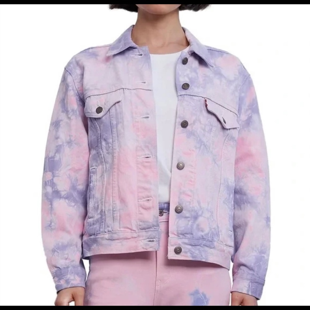 Levi’s Ex-Boyfriend Trucker Pink/Purple Tie Dye Jacket